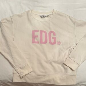 Vineyard Vines Cream Crewneck with Pink EDG Logo
